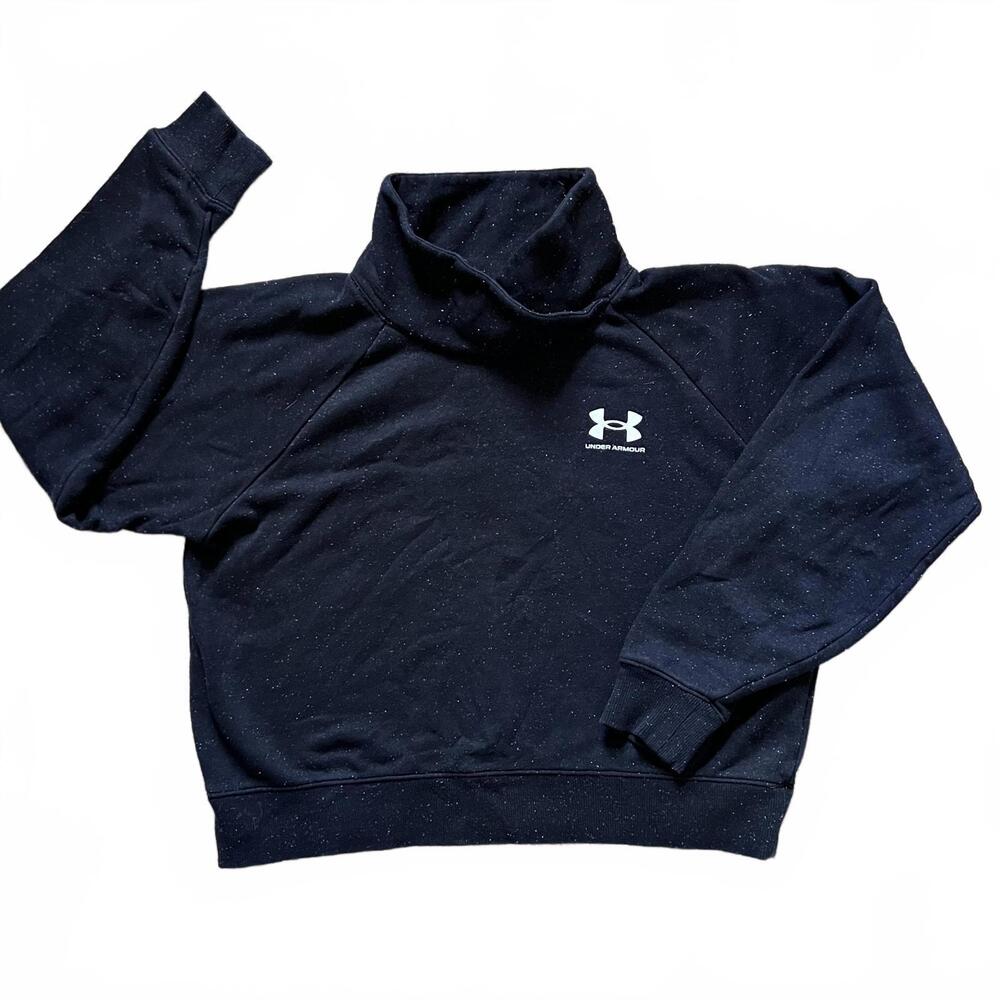 Under Armour Mock Neck Sweatshirt Black Women's Size Small Speckled